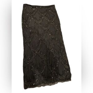 French connection sequin mid length skirt